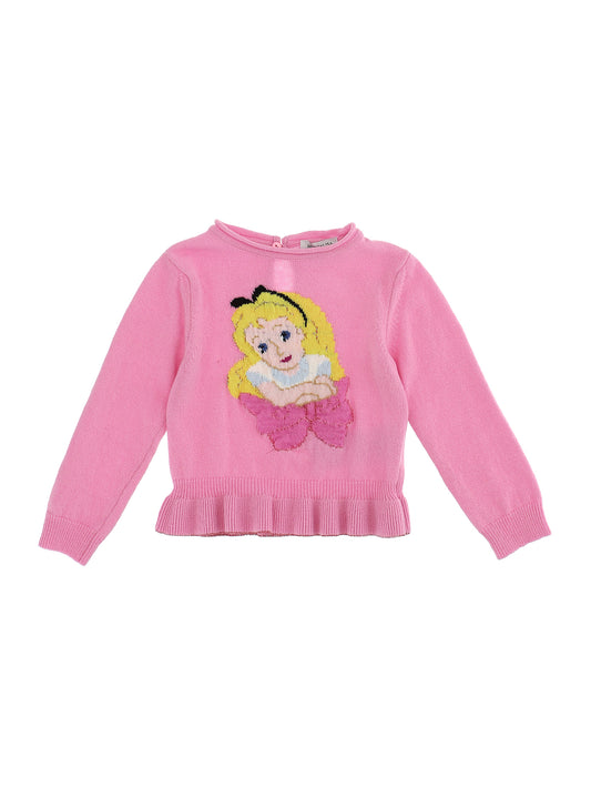 Cashmere sweater with ruffles