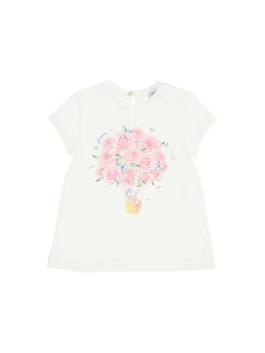 T-shirt maxi en jersey avec imprimé montgolfière