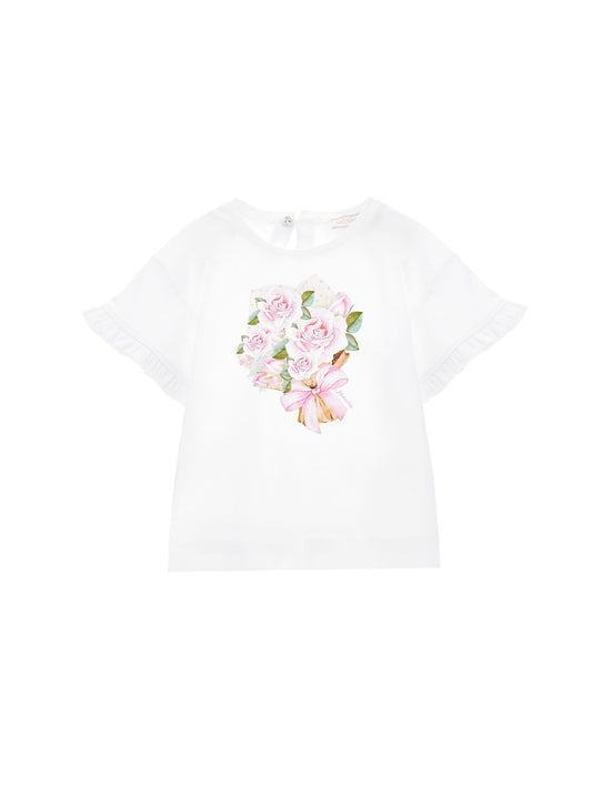 Camiseta con estampado de ramo