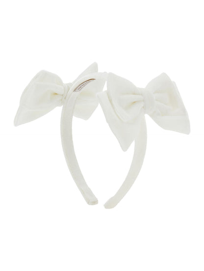 Velvet headband with bows
