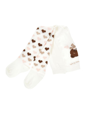 Warm cotton tights with hearts
