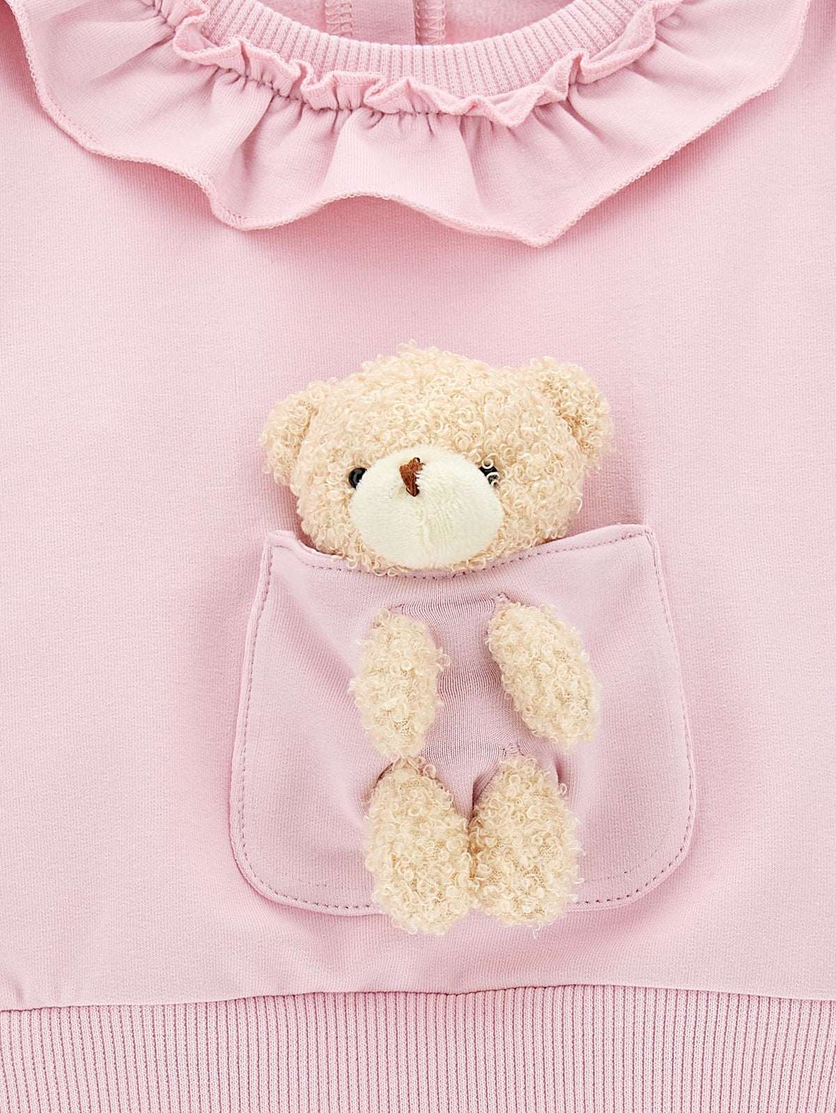 Closed sweatshirt with teddy bear