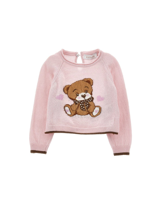 Supersoft pullover with teddy bear inlay