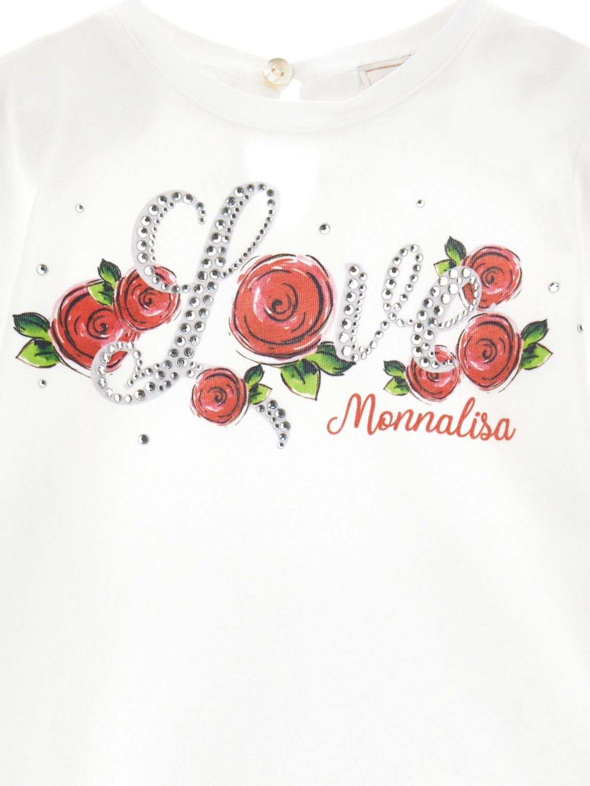 Jersey t shirt with pink rhinestone print