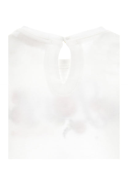 Jersey t shirt with pink rhinestone print