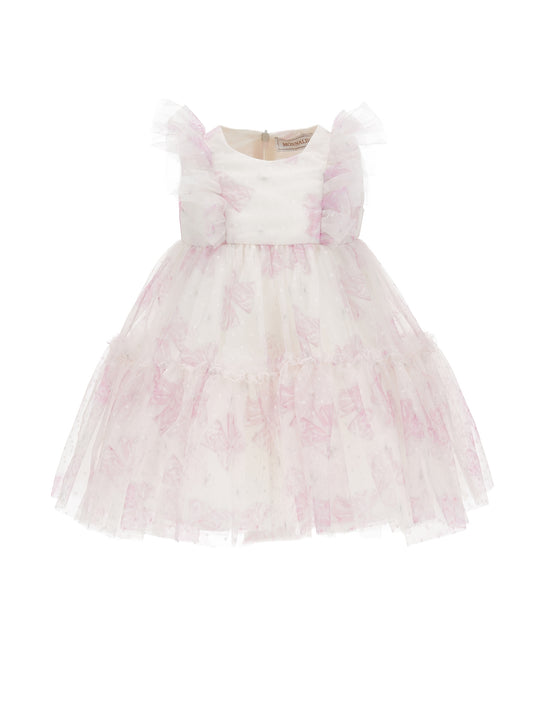 Abito tulle stampa fiocchi