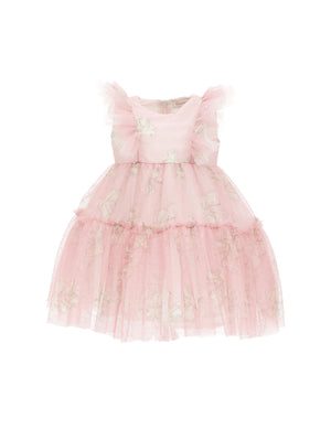 Tulle dress with bow print