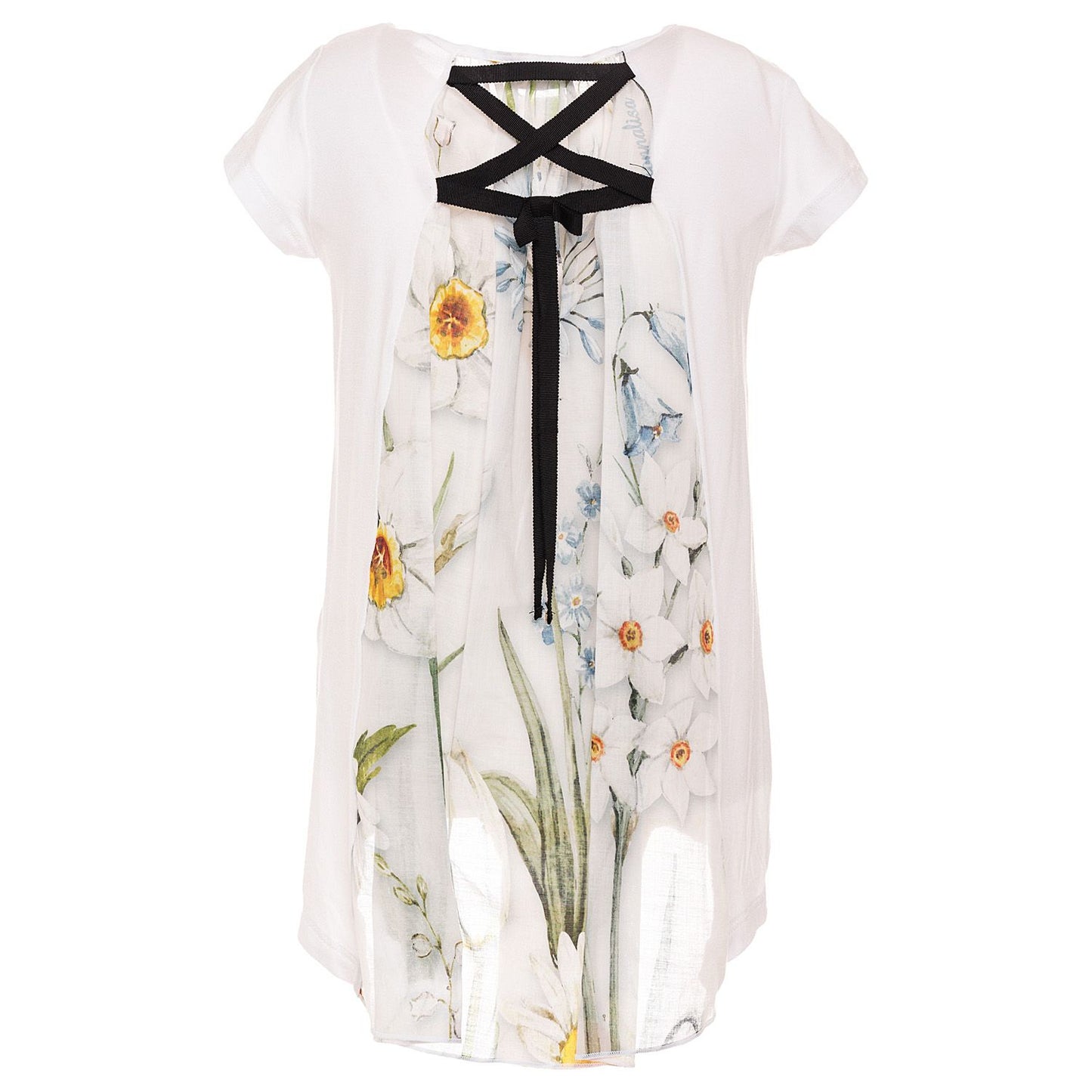 T-shirt svasata inserto fiori