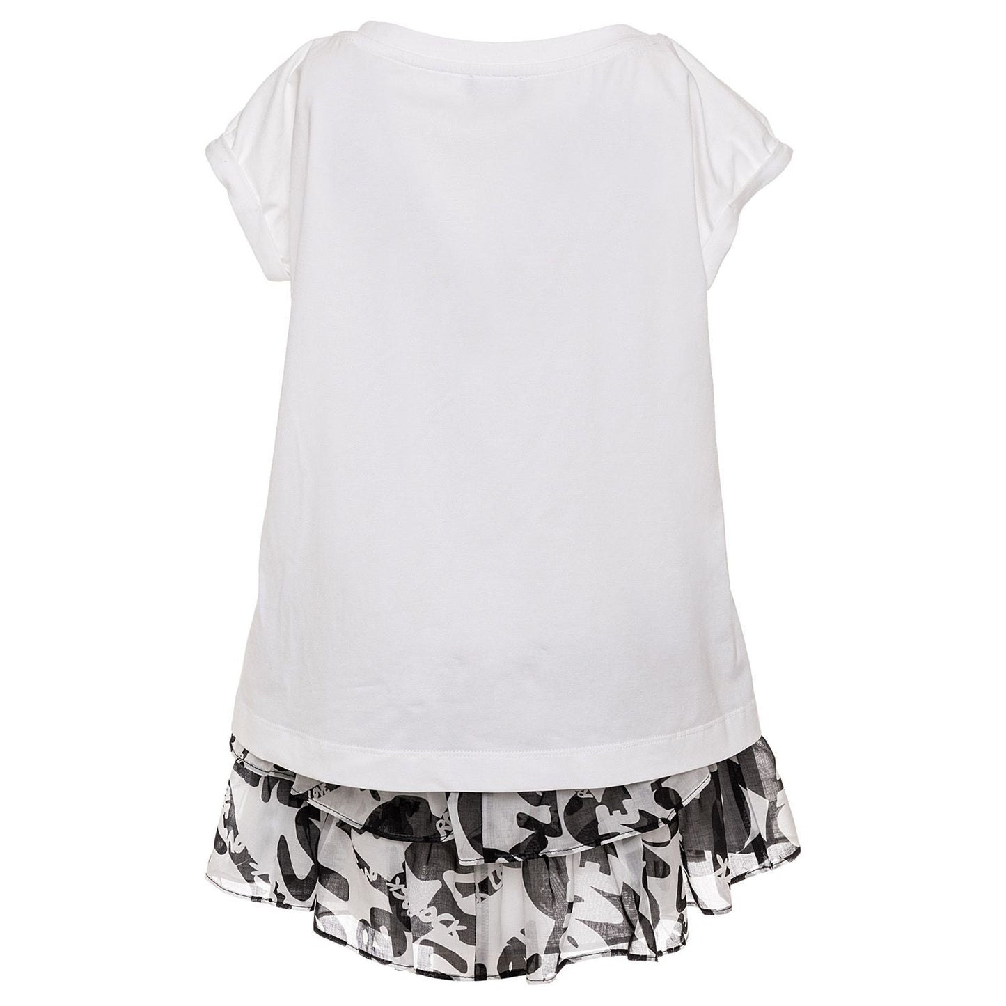 Dress with printed flounce