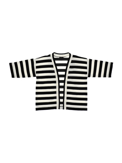 Striped Milano stitch cardigan
