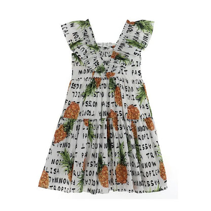 Printed poplin dress