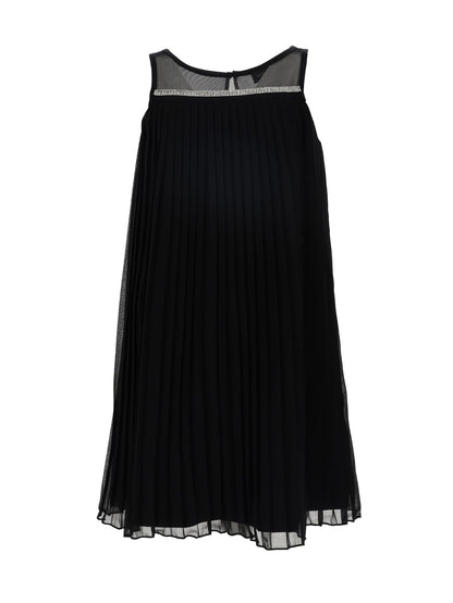 Pleated georgette shirt dress