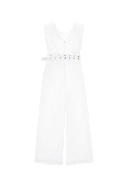 Long jumpsuit with belt