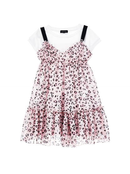 Georgette slip dress with t-shirt