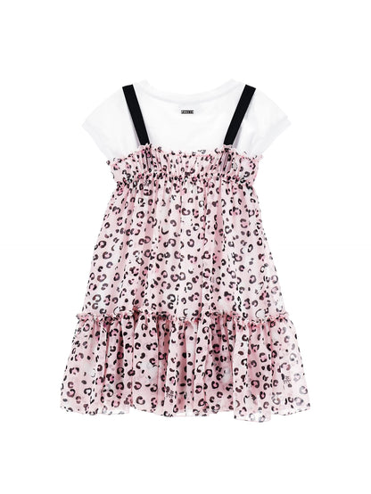 Georgette slip dress with t-shirt