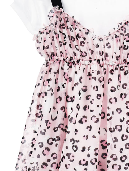 Georgette slip dress with t-shirt