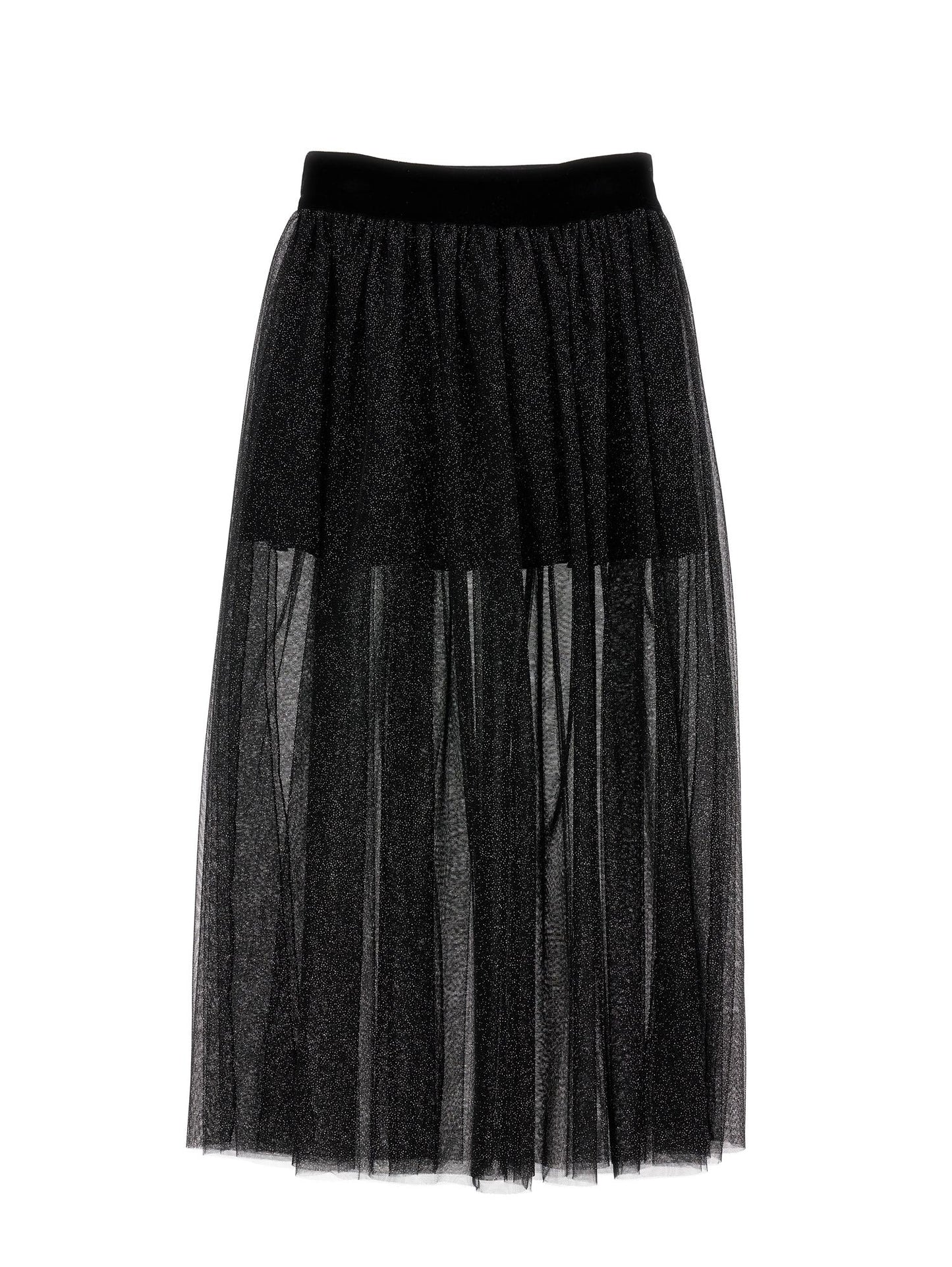 Long lurex knit skirt