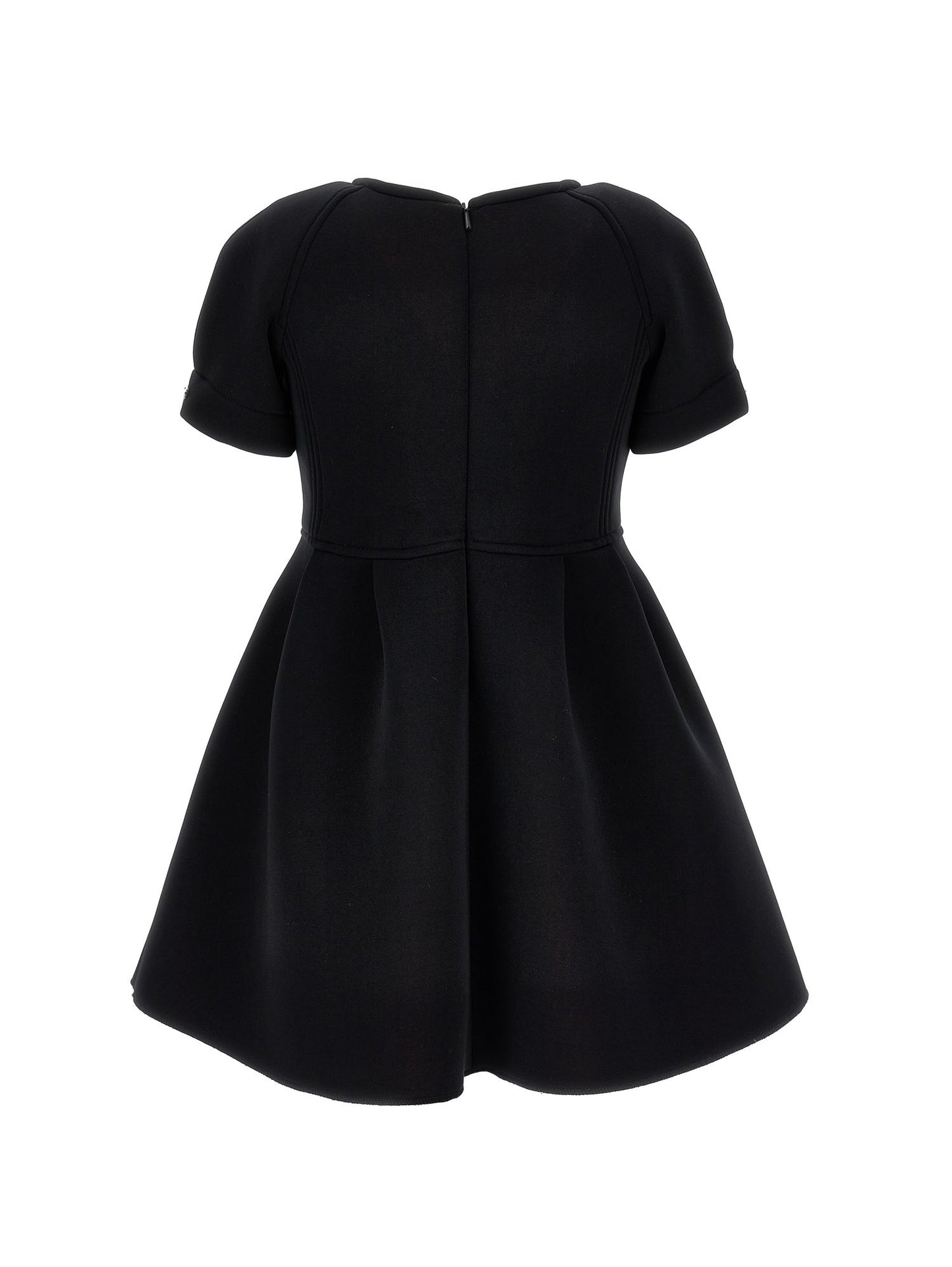 Neoprene dress with pleats