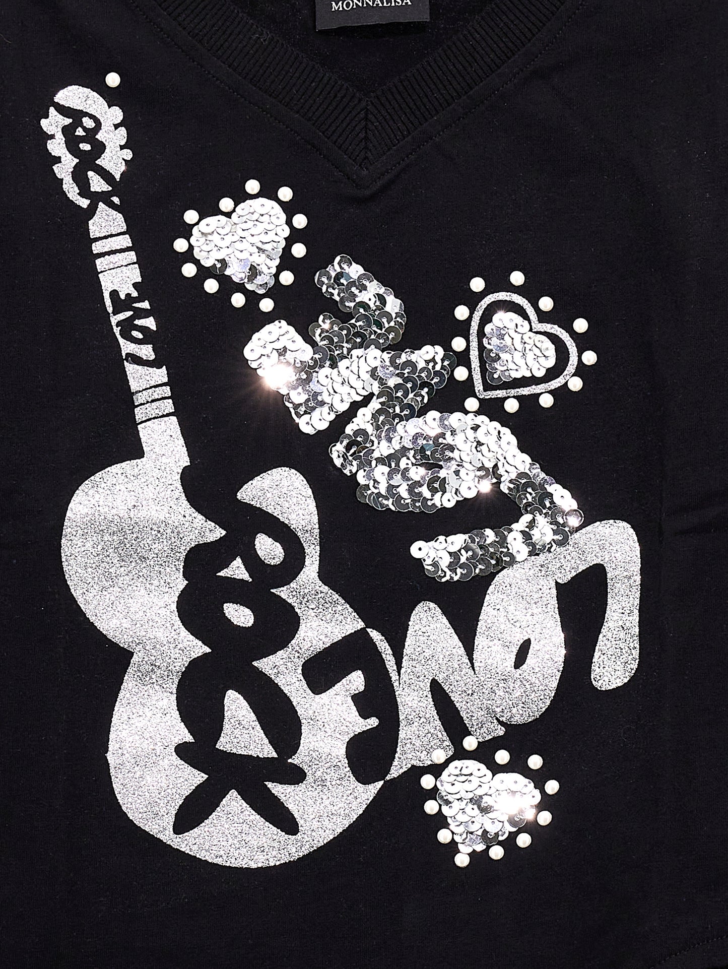 T-shirt plissé e paillettes
