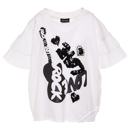 T-shirt plissé e paillettes