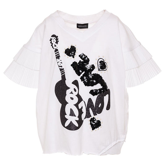 T-shirt plissé e paillettes