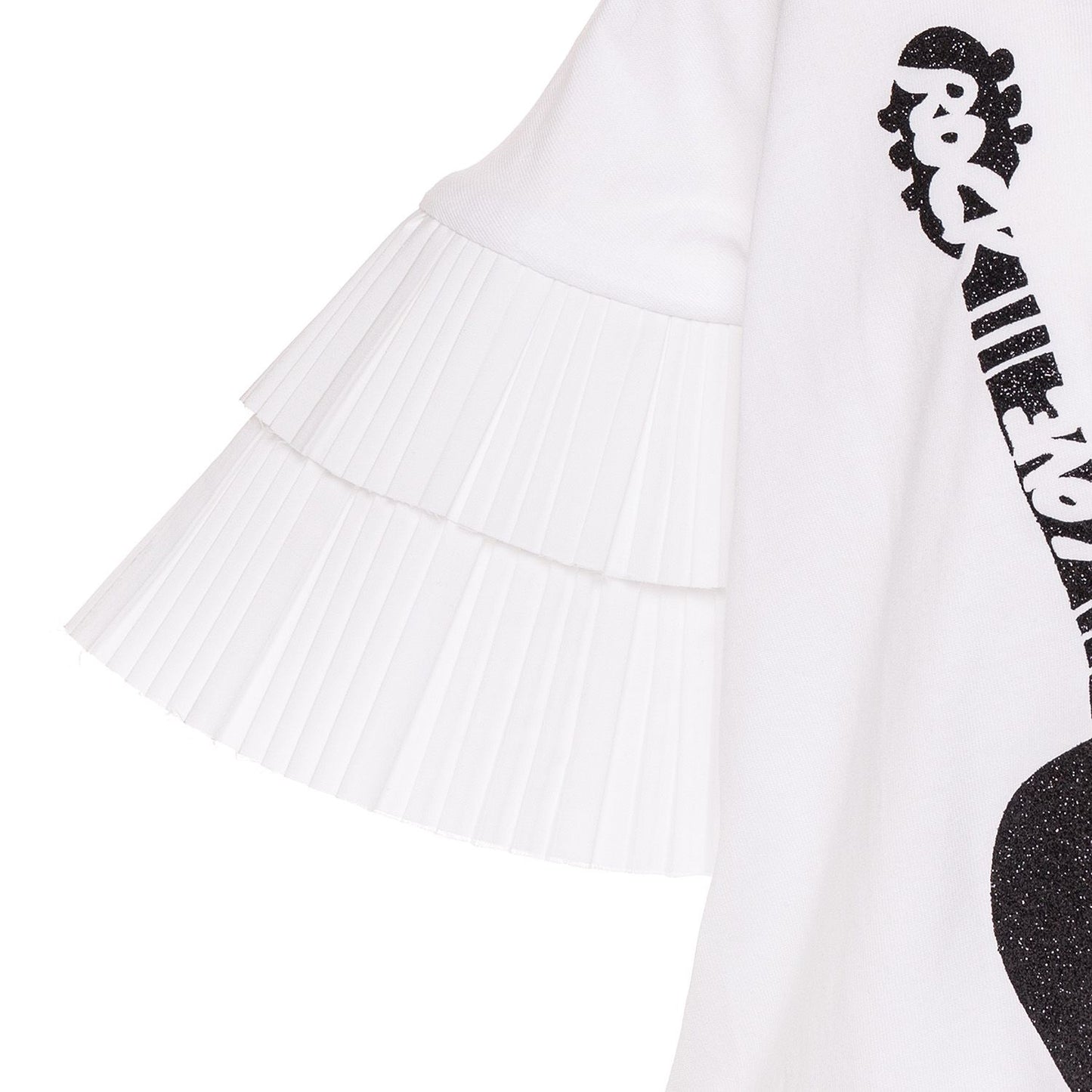 T-shirt plissé e paillettes