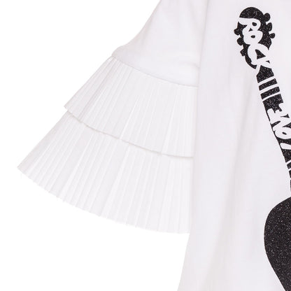 T-shirt plissé e paillettes