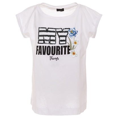 T-shirt with embroidery and sequins