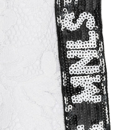 Lace dress with sequin bands