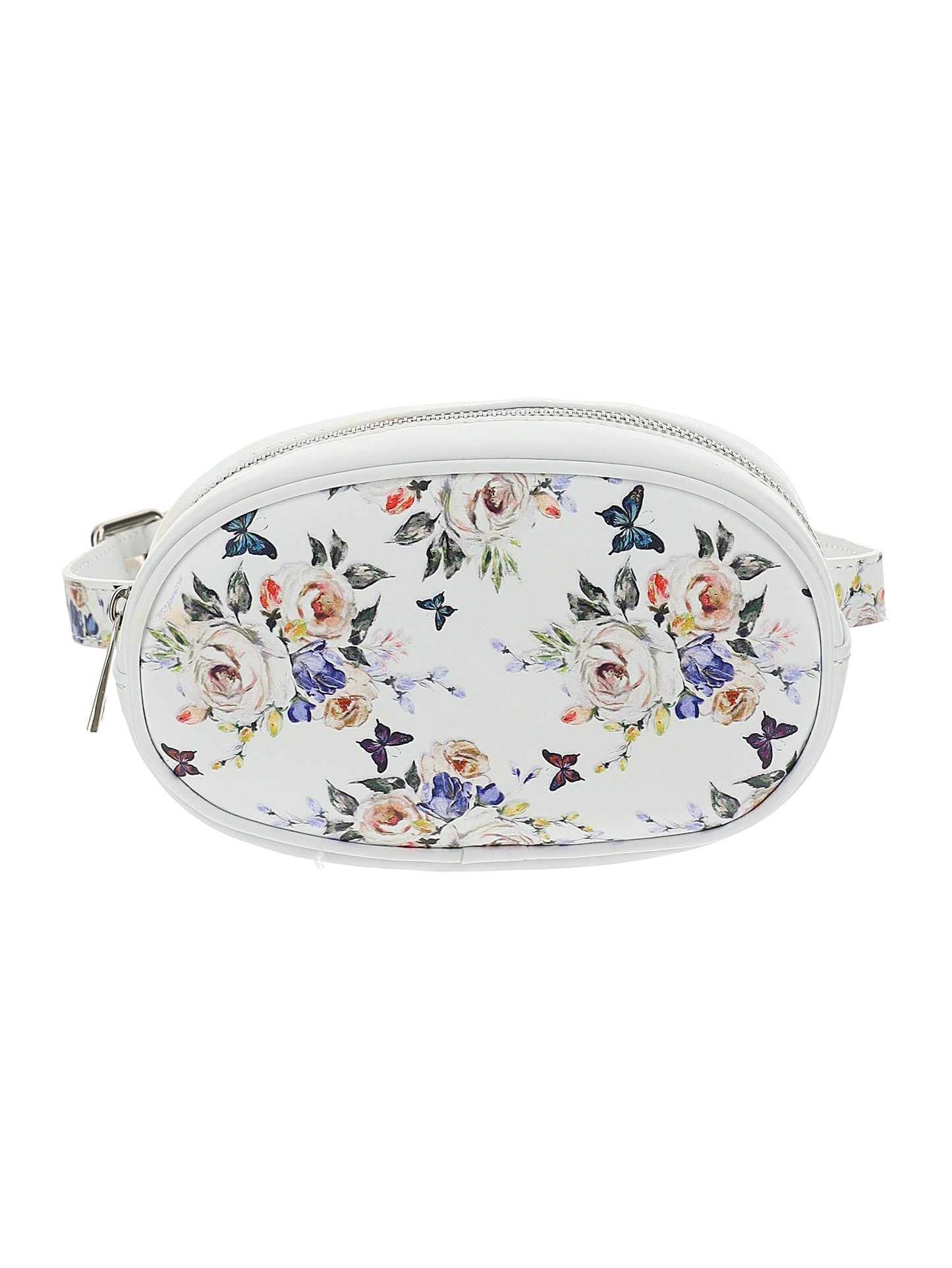 Leather bum bag with print