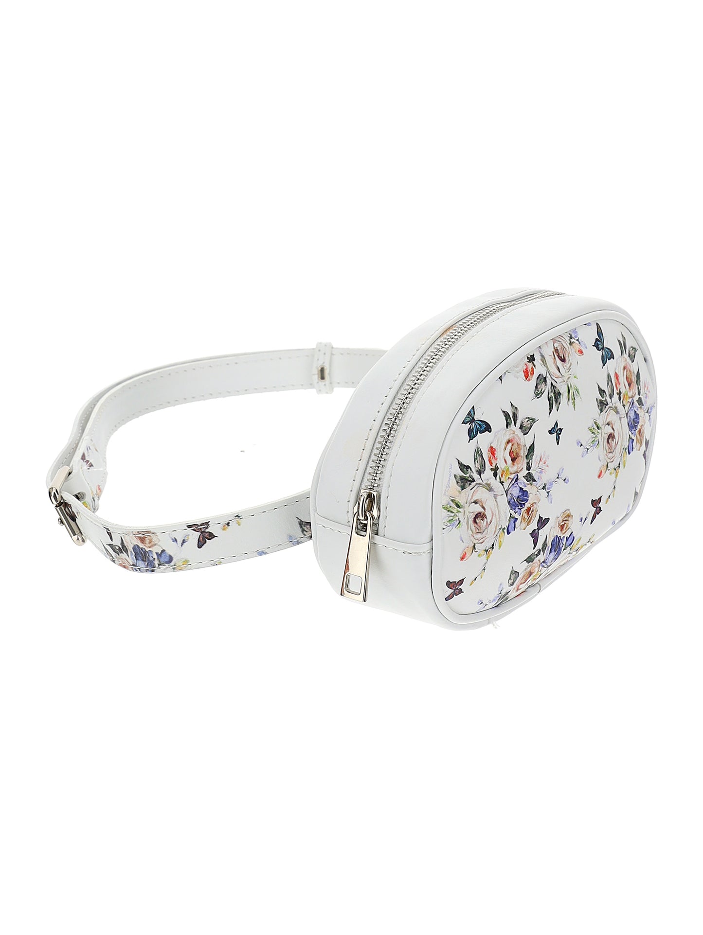 Leather bum bag with print