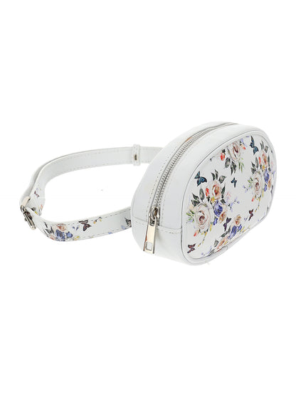 Leather bum bag with print