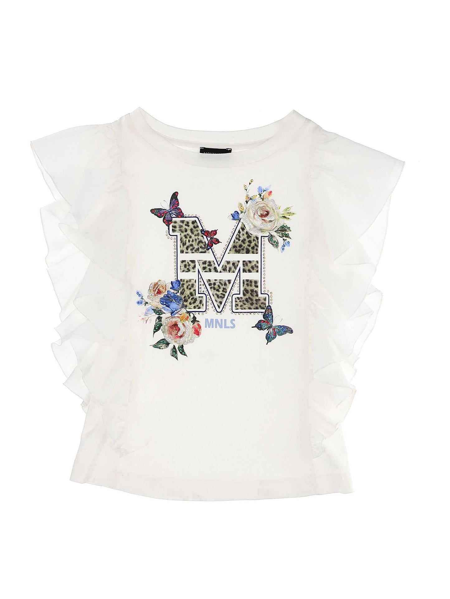 Jersey T-shirt with ruffles