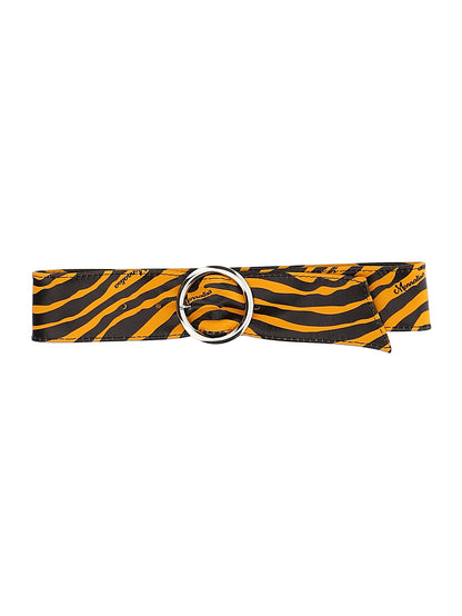 Zebra leather belt