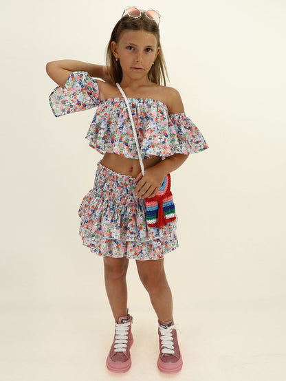 Muslin top with flowers