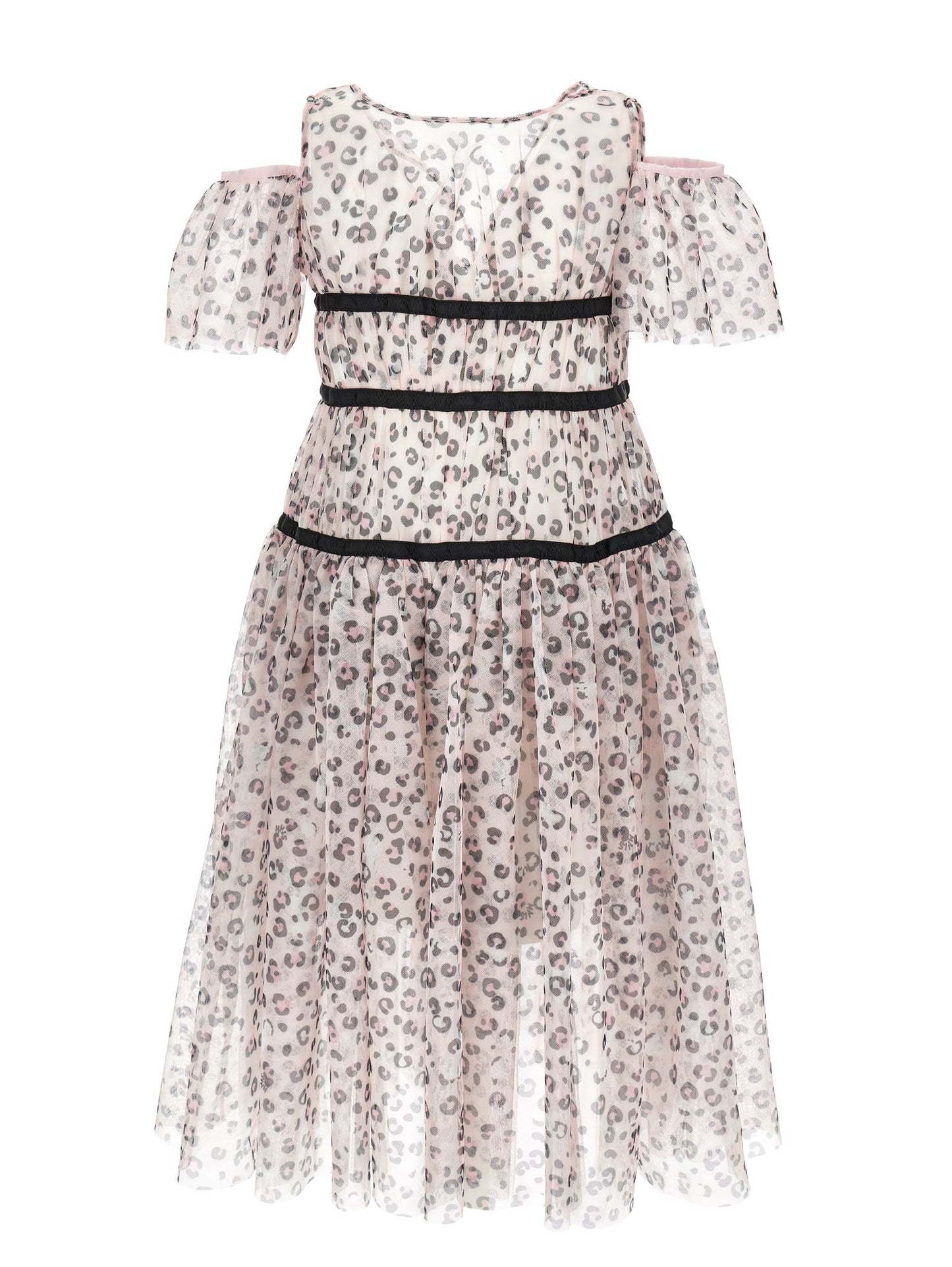 Long animalier tulle dress