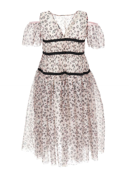 Long animalier tulle dress