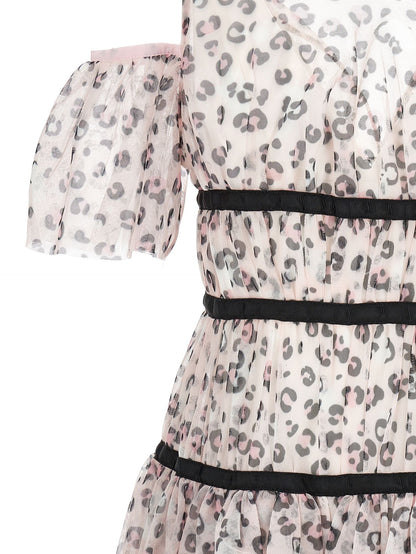 Long animalier tulle dress