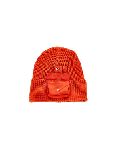 Satin hat with pocket