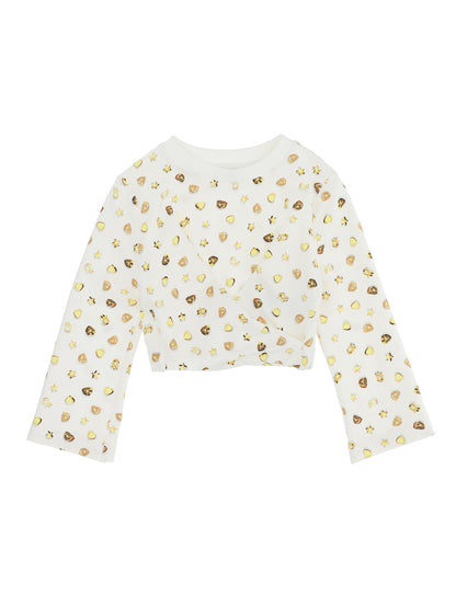 CF Gold Cross Cropped Sweatshirt