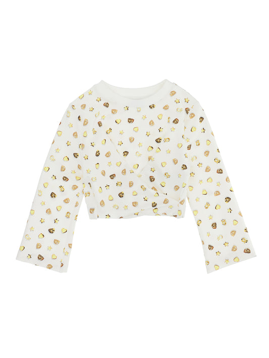 CF Gold Cross Cropped Sweatshirt