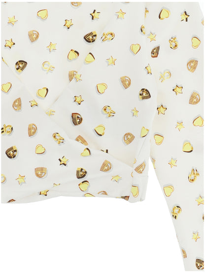CF Gold Cross Cropped Sweatshirt