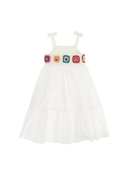 Cotton linen crochet dress