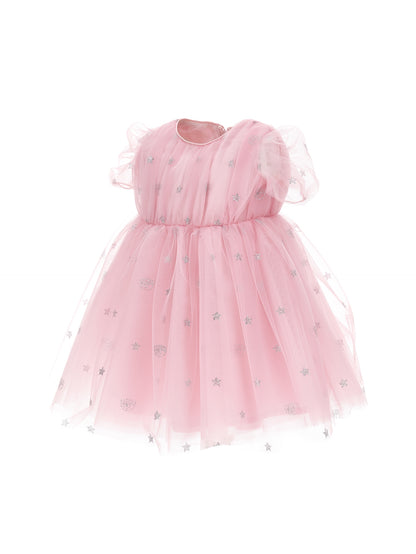 Abito in tulle Logomania all over