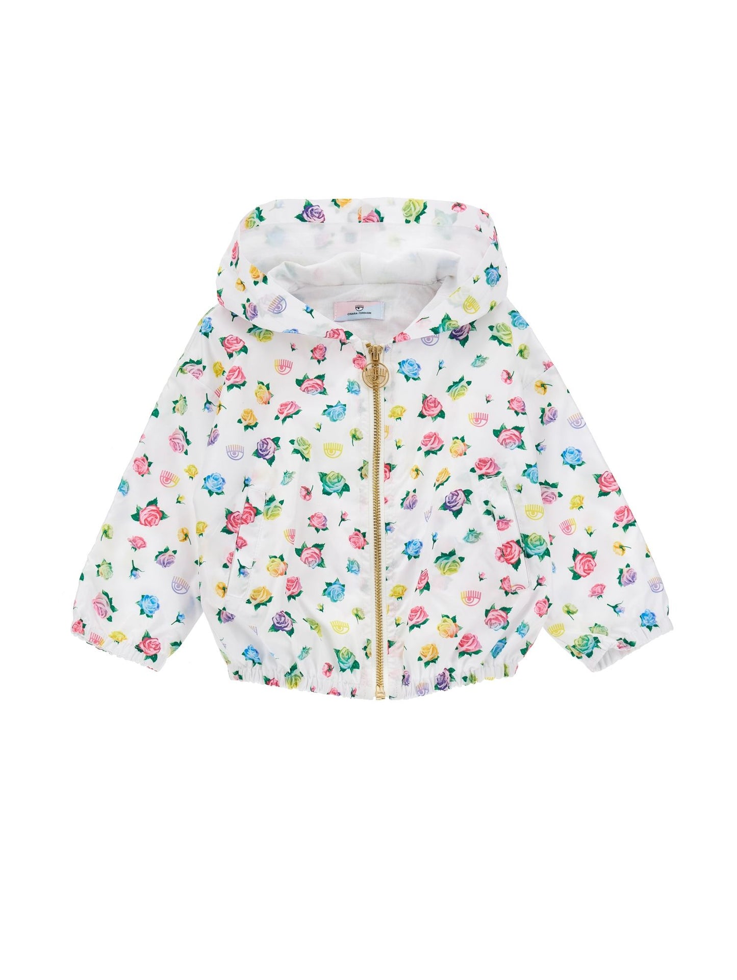Cortavientos con estampado de rosas