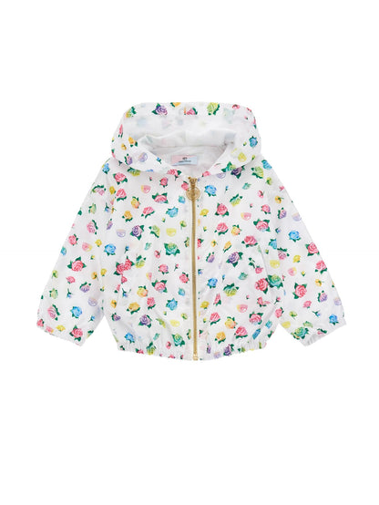 Cortavientos con estampado de rosas