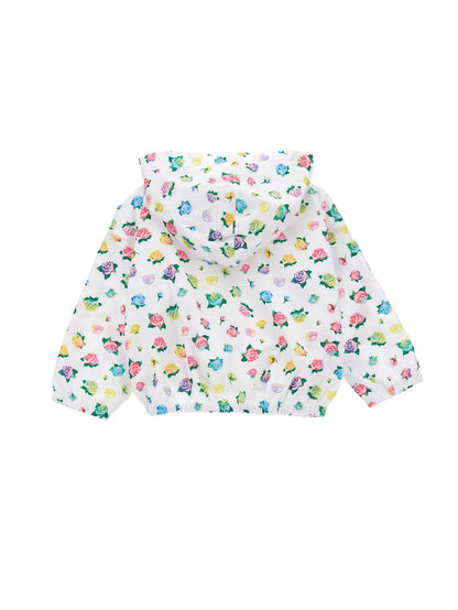 Cortavientos con estampado de rosas