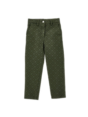 Embroidered drill trousers