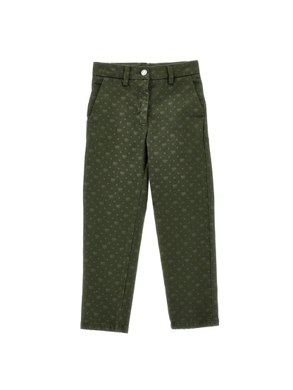 Embroidered drill trousers
