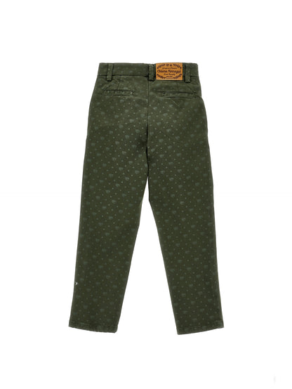 Embroidered drill trousers